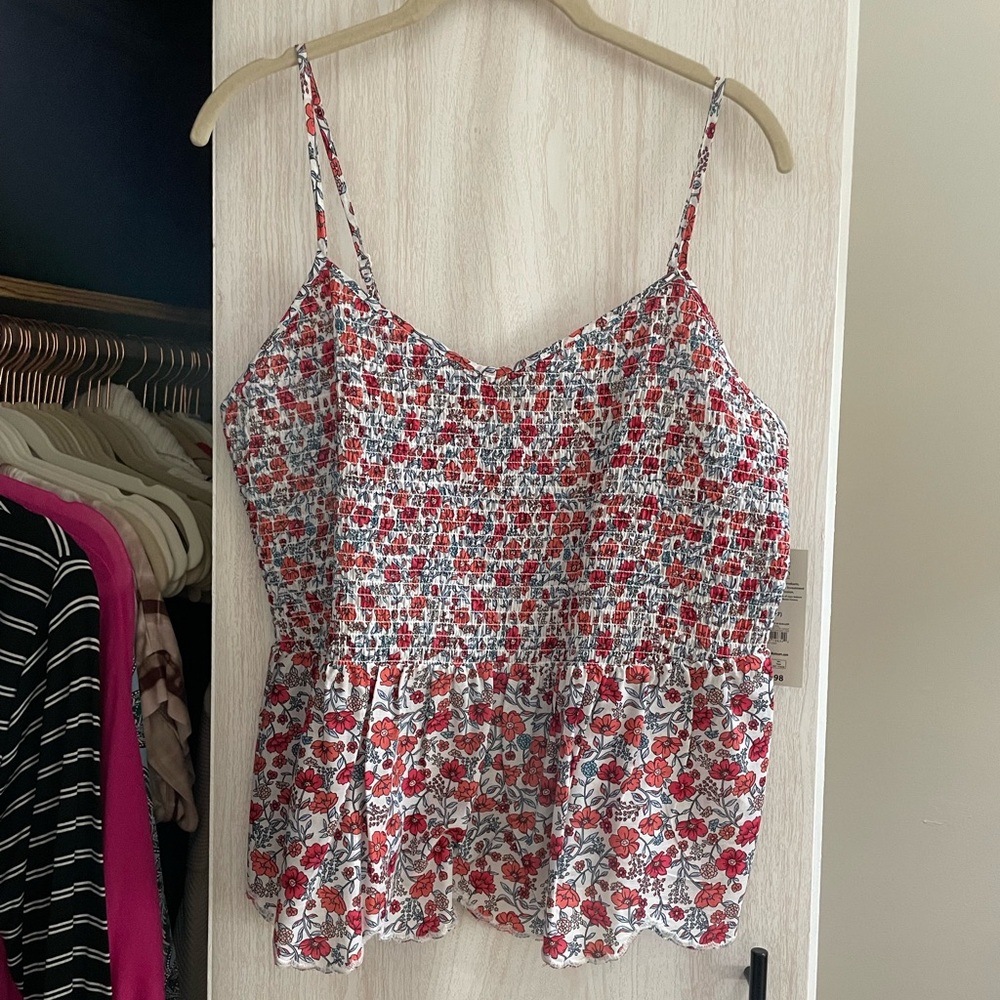 Smocked peplum camo